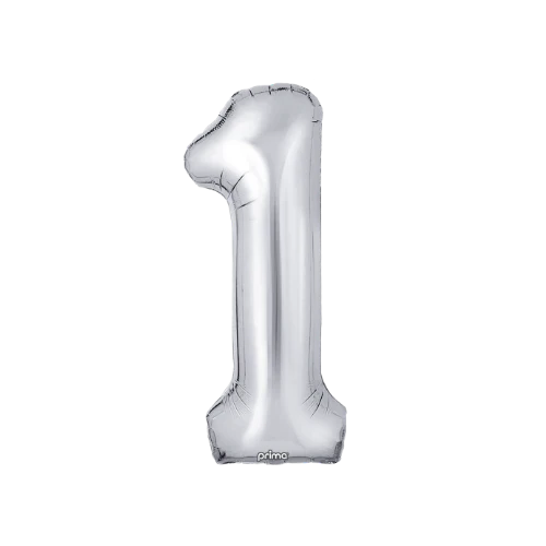 Prima Silver Foil Balloon Numbers 34'