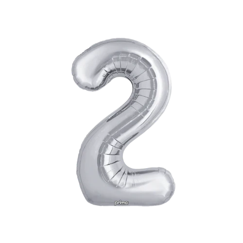 Prima Silver Foil Balloon Numbers 34'