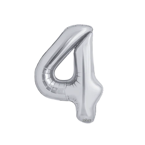 Prima Silver Foil Balloon Numbers 34'