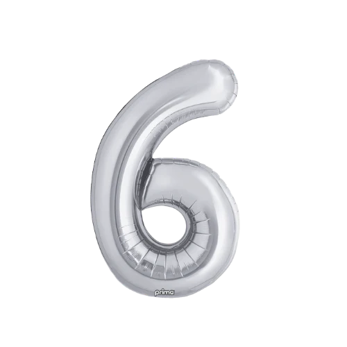 Prima Silver Foil Balloon Numbers 34'