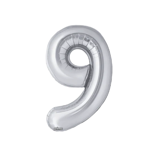 Prima Silver Foil Balloon Numbers 34'