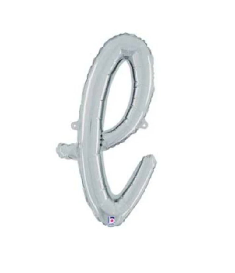 Fun E Script Silver Foil Balloon 24"