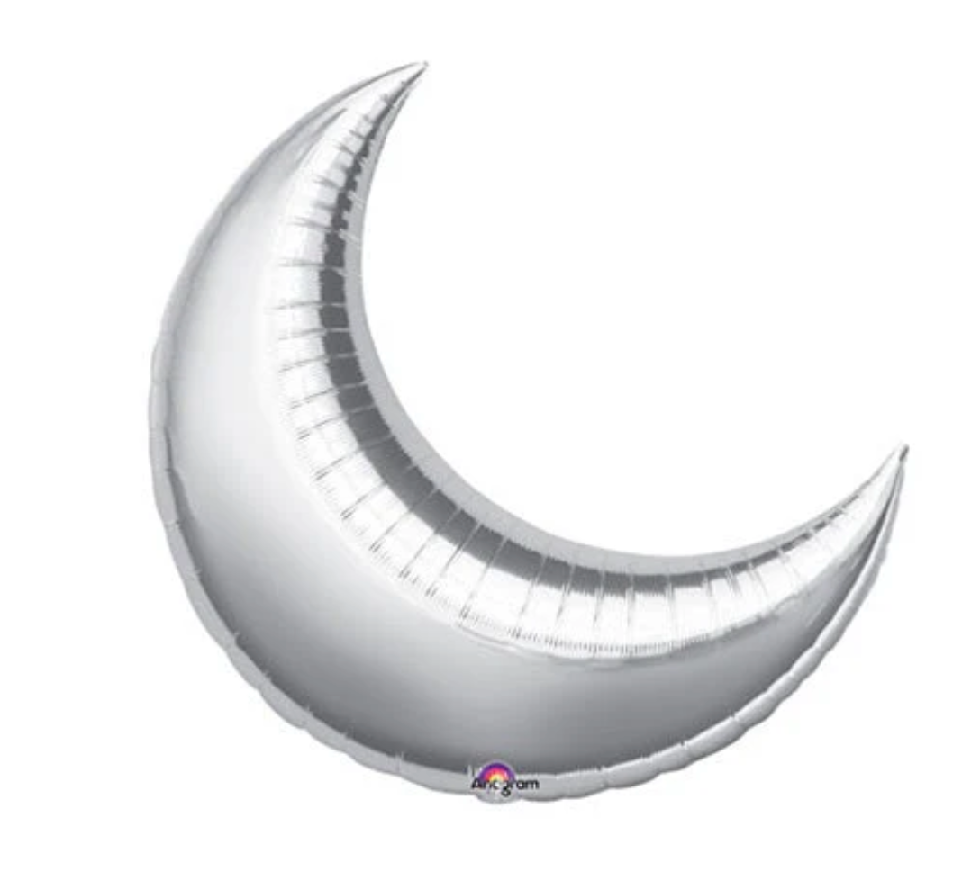 Gemar Silver Crescent Foil Balloon 35"