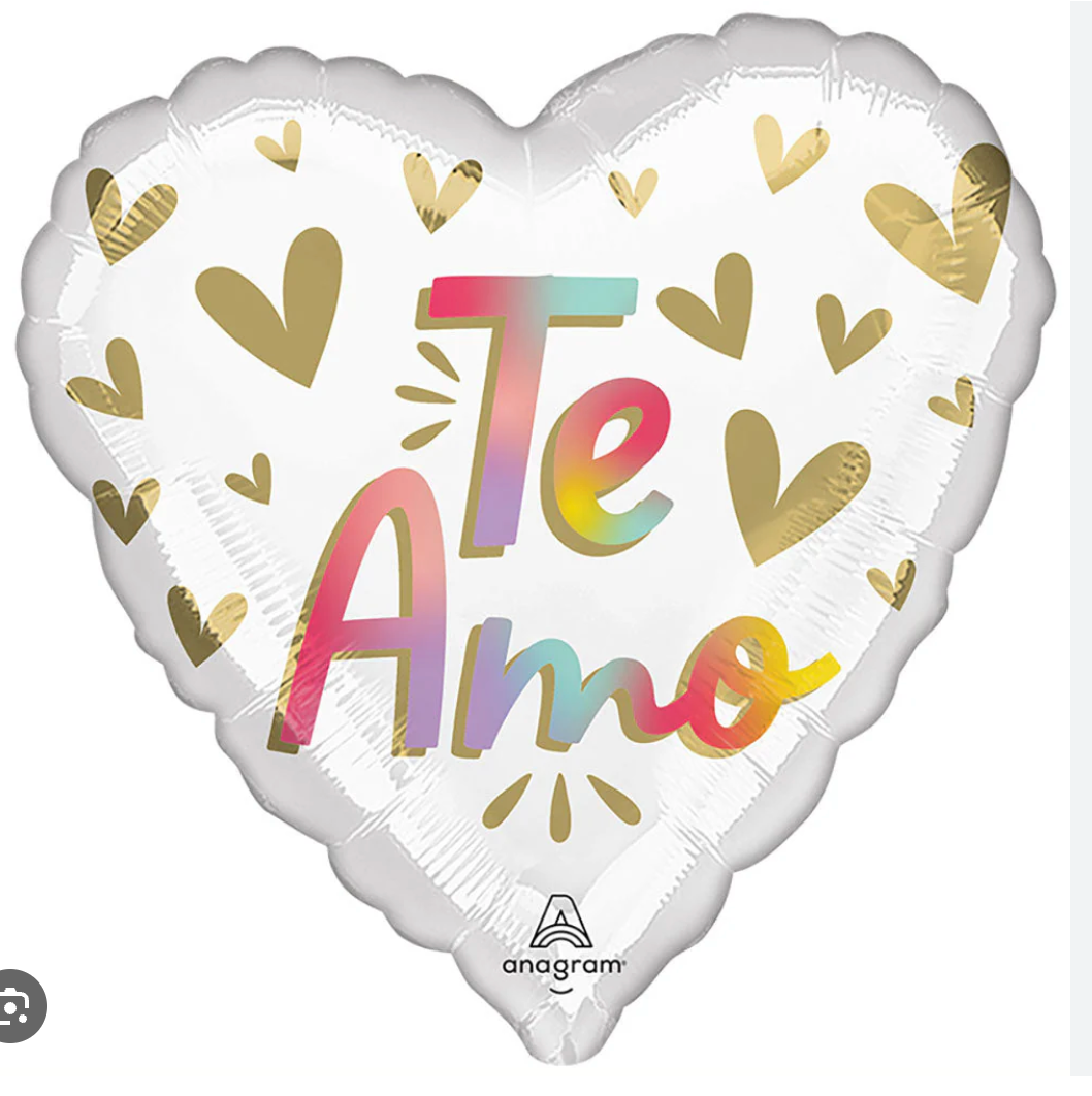 Anagram Te Amo Heart Foil Balloons 18"