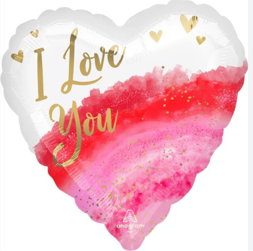 28" Jumbo Geode Watercolor Love Foil Balloon