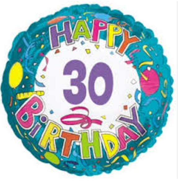 CTI 18" Happy 30th Birthday Foil Balloons