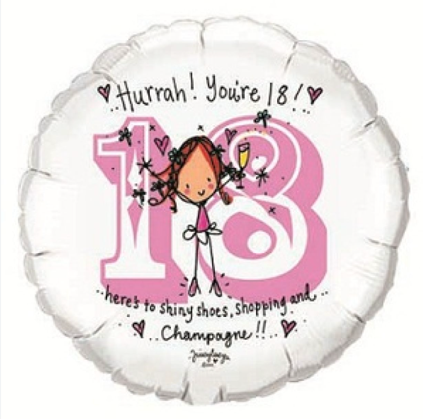 Juicy Lucy Hurrah You're 18 Foil Balloon