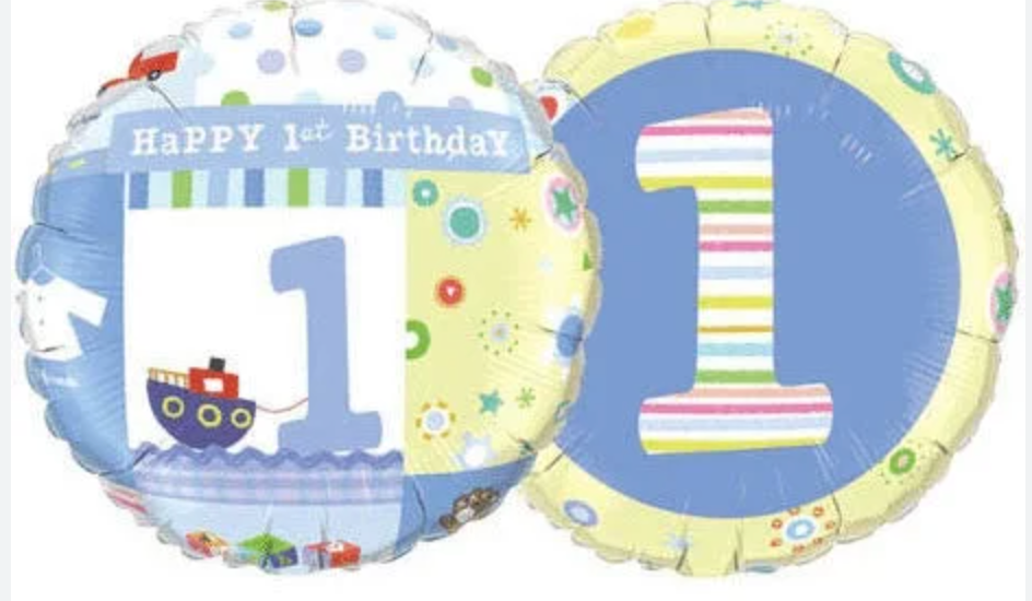 Happy 1st Birthday Boy Foil Balloon