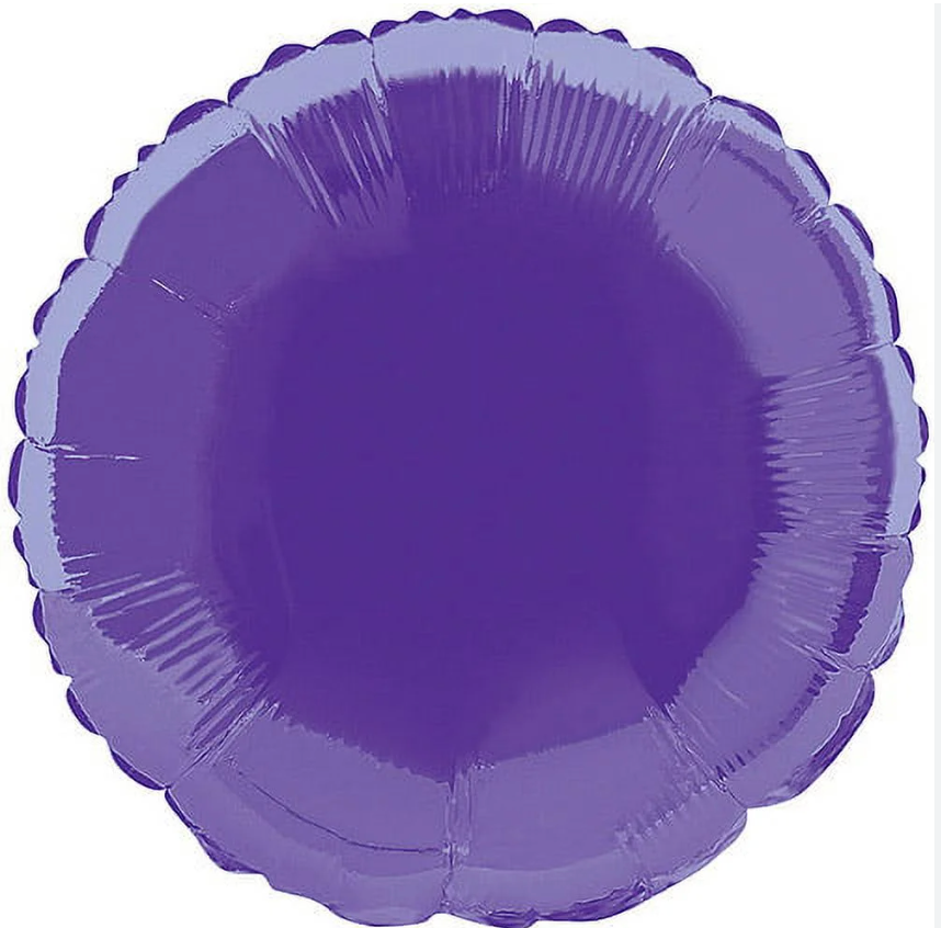 Foil Balloon Round Dark Purple 18"