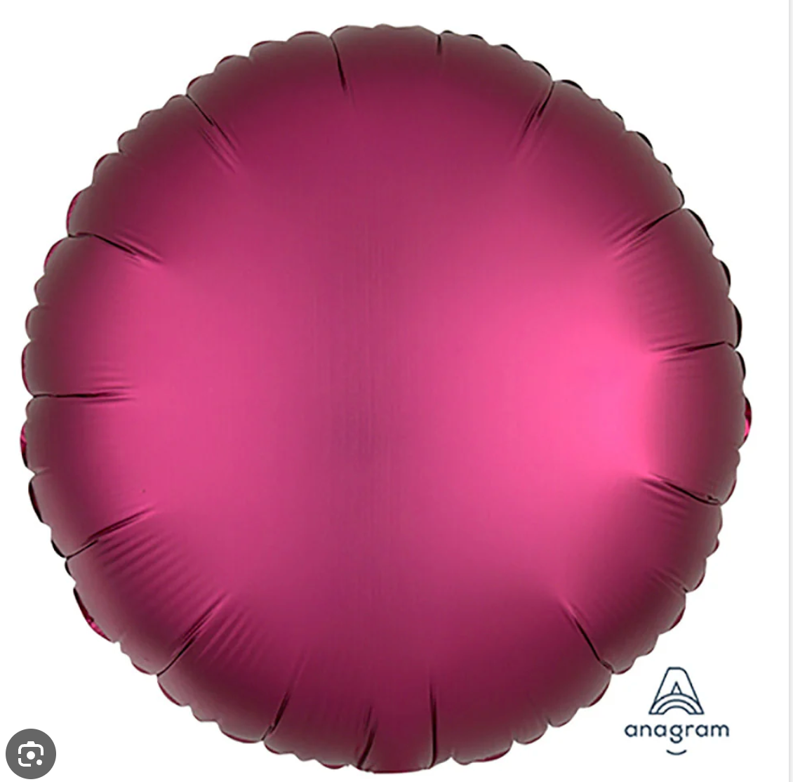 18 in Anagram Round Satin Luxe Pomegranate Balloon