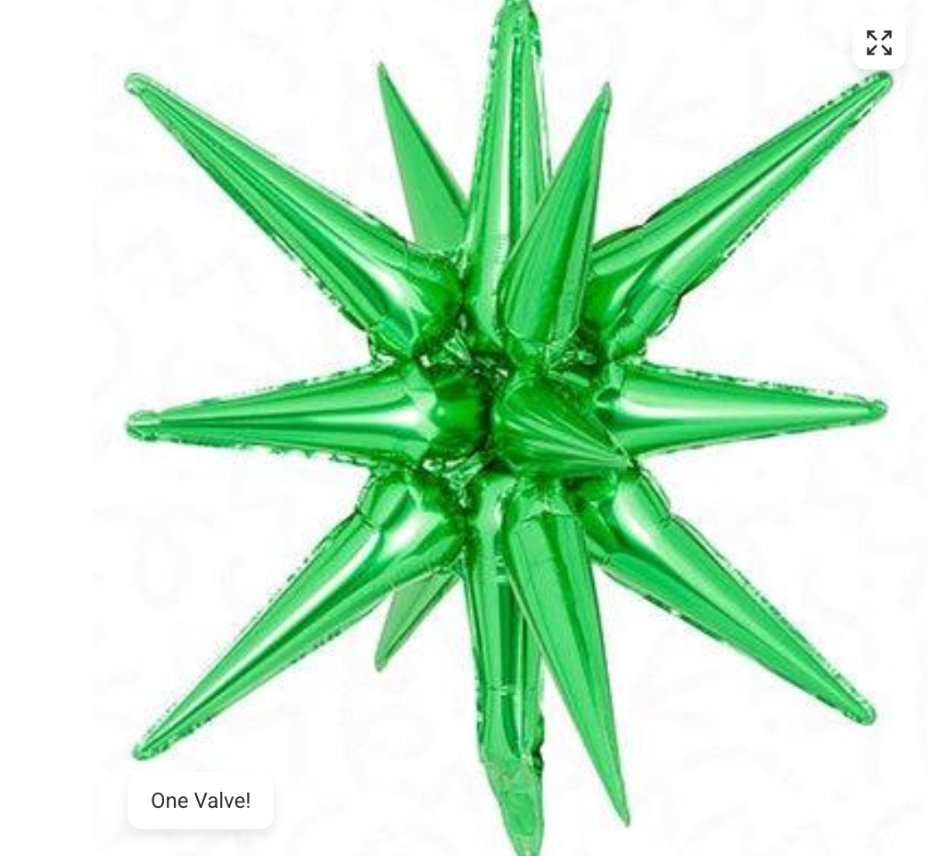Foil Starburst Balloon Green 19"