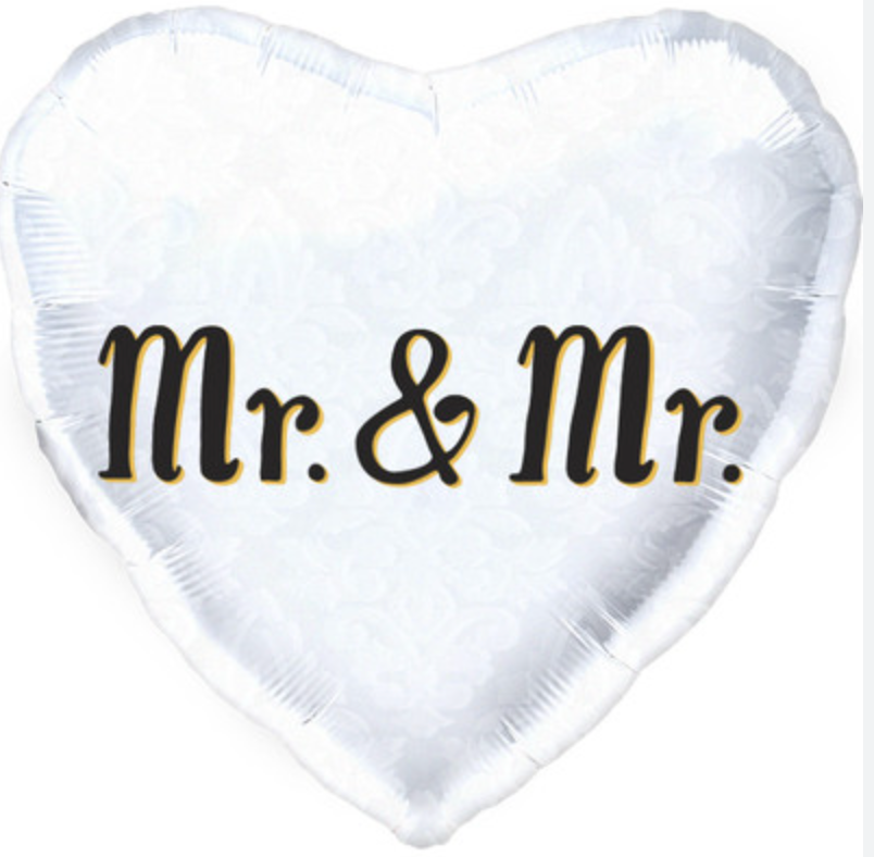 18" Mr & Mrs Heart Foil Balloon