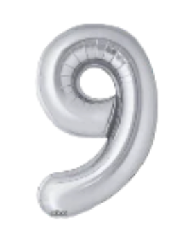 Prima Silver Foil Balloon Numbers 34'