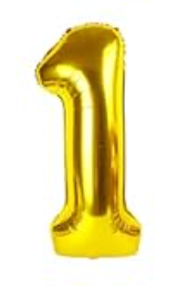 Prima Number Gold Foil Balloons 16'
