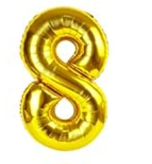 Prima Number Gold Foil Balloons 16'