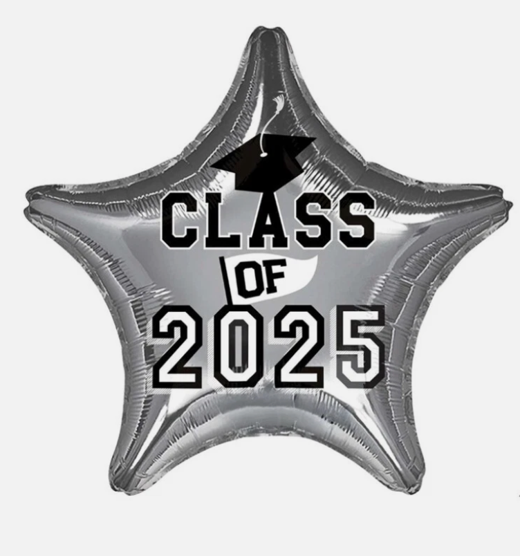 Anagram Class of 2025 Star Foil Balloons