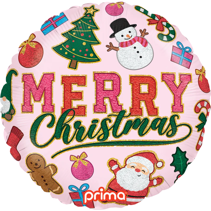 18" Round Merry Christmas Patches