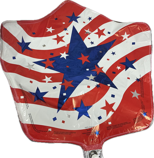 Star Foil Balloons Red White & Blue