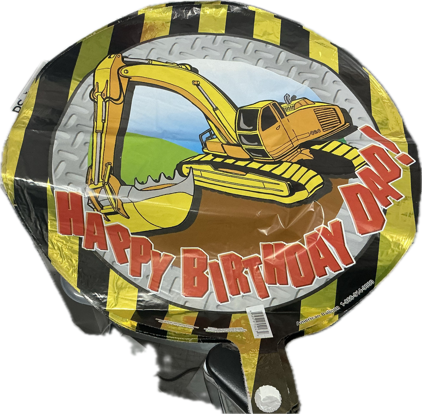 Happy Birthday Dad Globe Balloon with Construction Truck