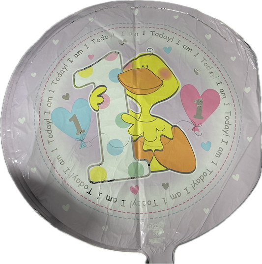 I AM 1 Today Girl Globe Balloon