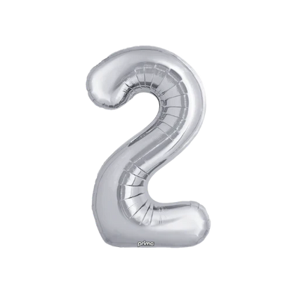Prima Silver Foil Balloon Numbers 34'