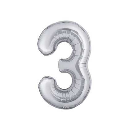 Prima Silver Foil Balloon Numbers 34'