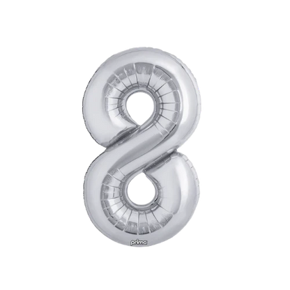 Prima Silver Foil Balloon Numbers 34'