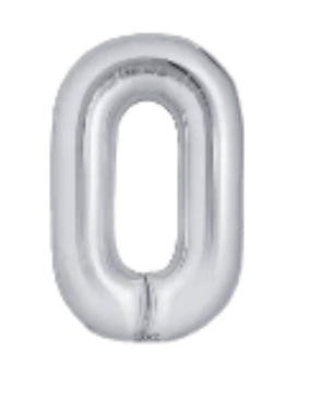 Prima Silver Foil Balloon Numbers 34'