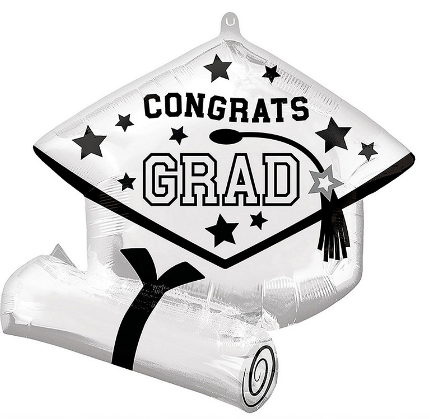 Anagram Congrats Grad White Cap Balloon 25"