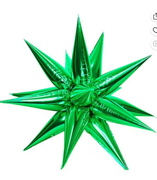 Green Foil Balloon Starbursts 26"