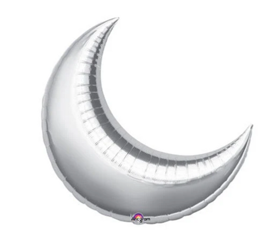 Gemar Silver Crescent Foil Balloon 35"