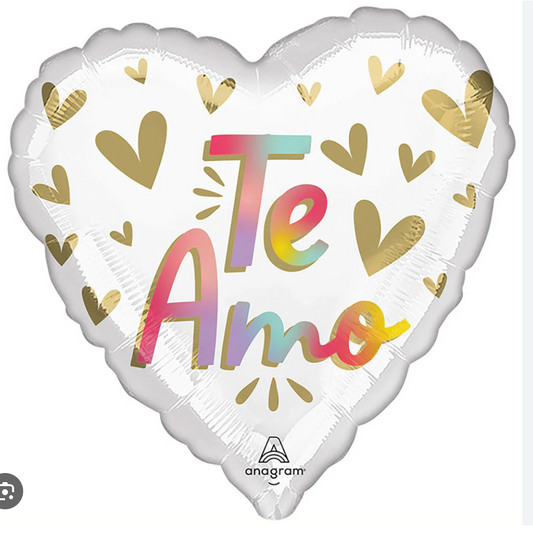 Anagram Te Amo Heart Foil Balloons 18"