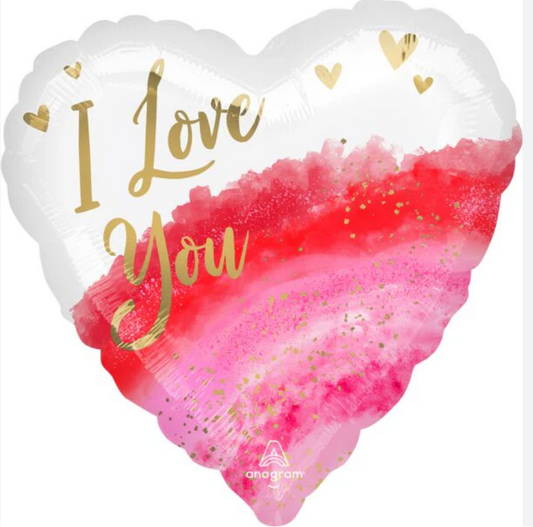 28" Jumbo Geode Watercolor Love Foil Balloon