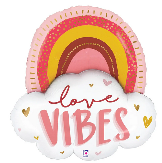 35" Foil Shape Boho Love Vibes Rainbow Foil Balloon