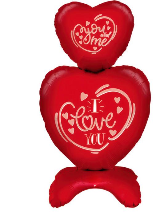28" The Standups - Hearts Foil Balloon