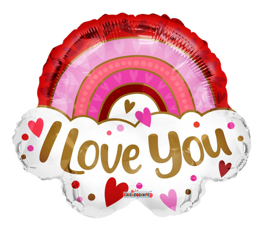 28" Love You Rainbow Foil Balloon