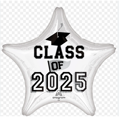 Anagram Class of 2025 Star Foil Balloons