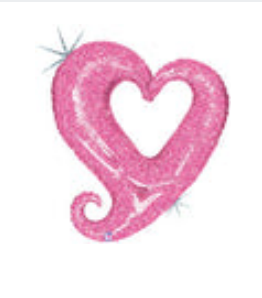 37" Holographic Chain of Hearts Pink Balloon