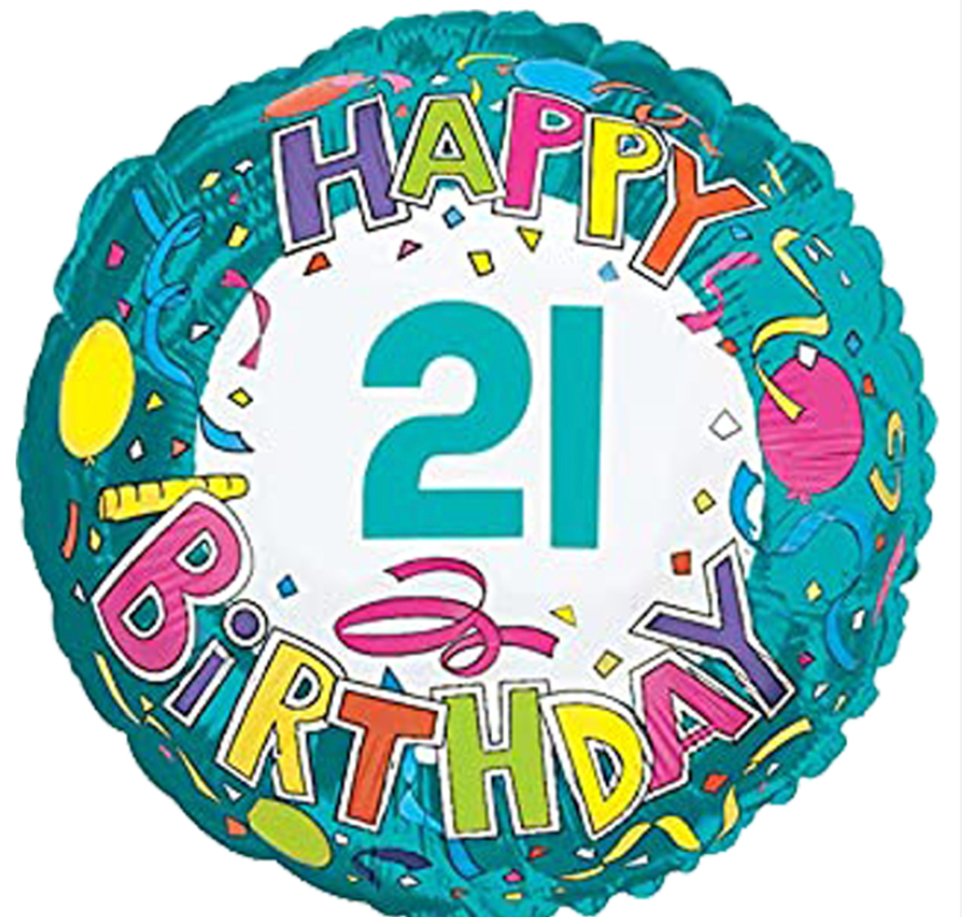 CTI 18" Happy 21st Birthday Foil Balloons
