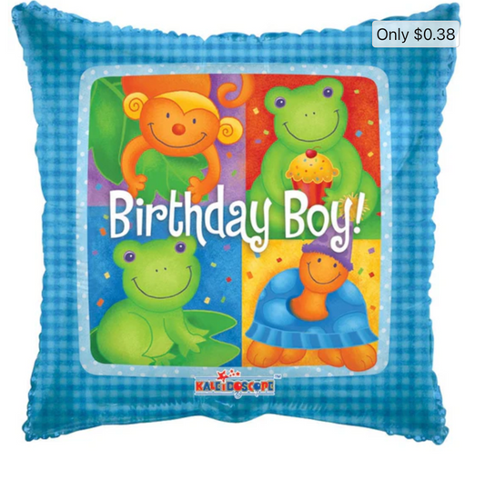 18" Birthday Boy Animals Balloon