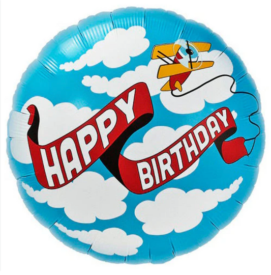 18 inch Northstar Birthday Plane Banner Foil Balloon