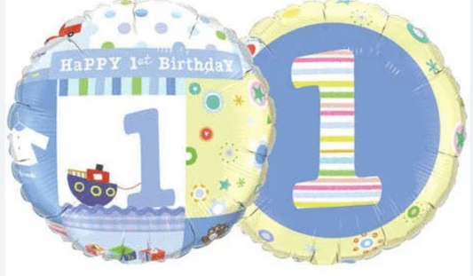 Happy 1st Birthday Boy Foil Balloon