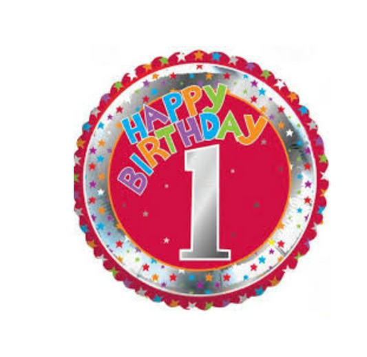 18" Children's Milestone "1" Foil Balloon