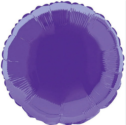 Foil Balloon Round Dark Purple 18"