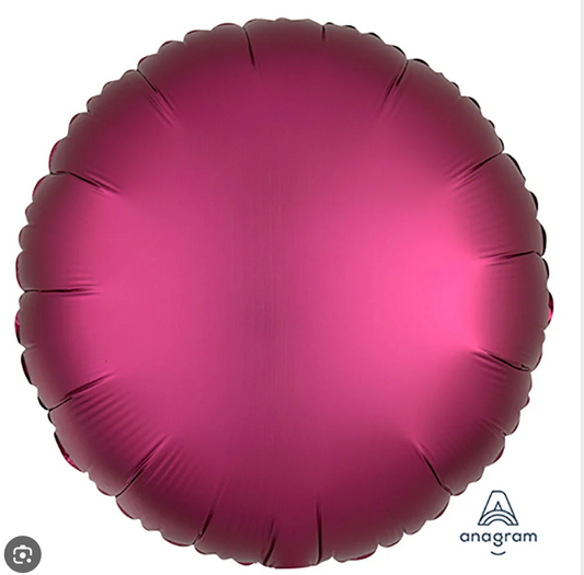 18 in Anagram Round Satin Luxe Pomegranate Balloon