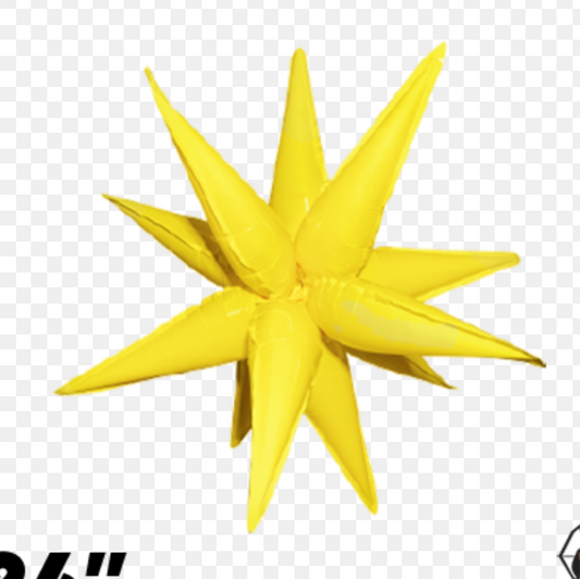 Foil Starburst Neon Yellow Balloon 26"