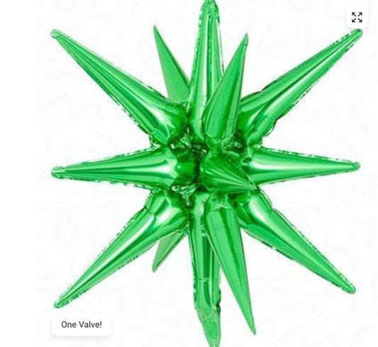 Foil Starburst Balloon Green 19"