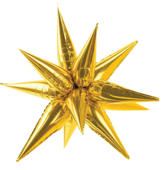 Gold Foil Starburst Balloon 19"