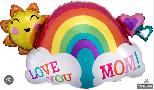 Love you Mom Rainbow 30" Balloon