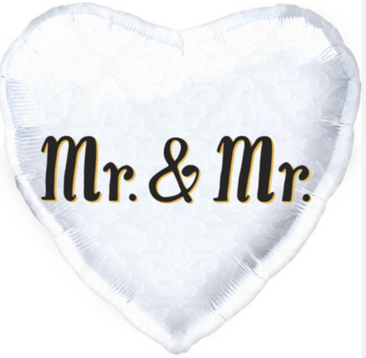 18" Mr & Mrs Heart Foil Balloon